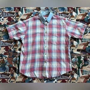 Vintage 90s Women’s Krazy Kat Red Plaid Short Sleeve Shirt